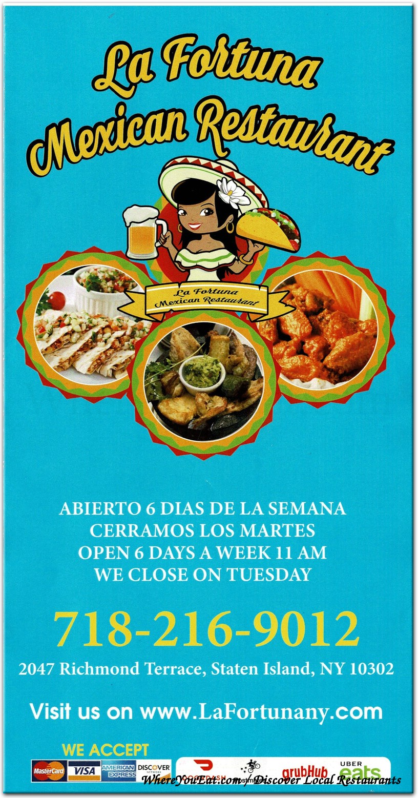 La Fortuna Mexican Restaurant Menu